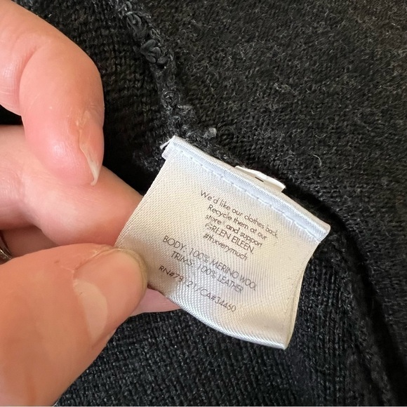 Eileen Fisher Wool Drape Cardigan Sweater - Picture 13 of 14